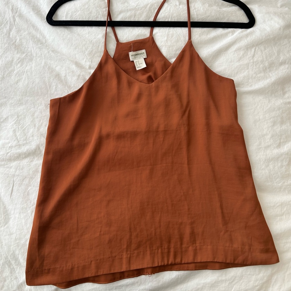 H&M Satin Rust Colored Top